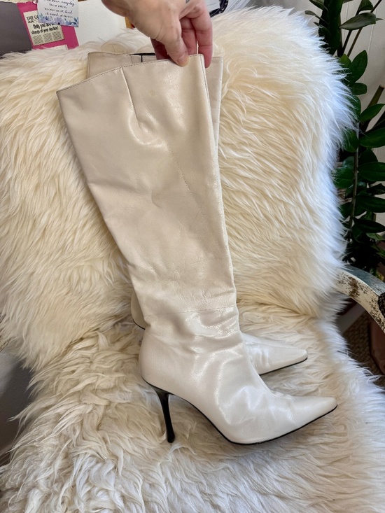Aldo Shoes - ALDO Vintage Y2K Ivory Leather Pointed Toe Boots Early 2000s pointy toes Size 9